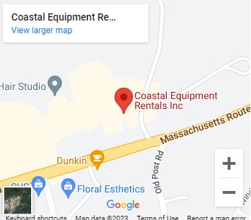 A map of the location of coastal equipment rentals