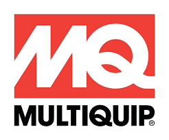 A red and white logo for multiquip.