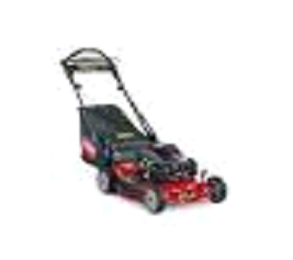 A lawn mower is shown with the top down.