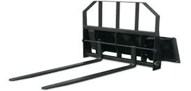 A black fork lift with two forks on top of it.