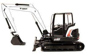 A black and white model of an excavator.