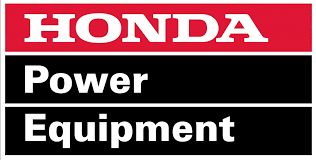 A red and black sign that says honda power equipment.
