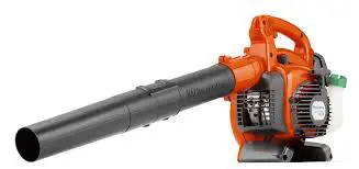 A close up of an orange and black leaf blower