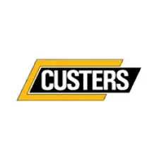 A yellow and black logo for custers