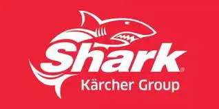 A red and white logo of shark kärcher group.