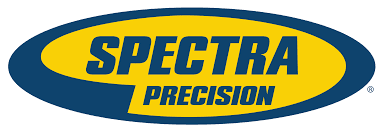 A blue and yellow logo for spectra precision.