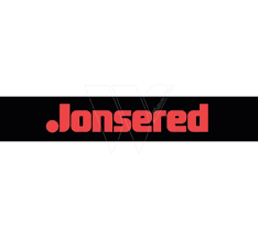 A red and black logo for jonsered.