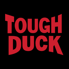 A red logo that says tough duck on it.